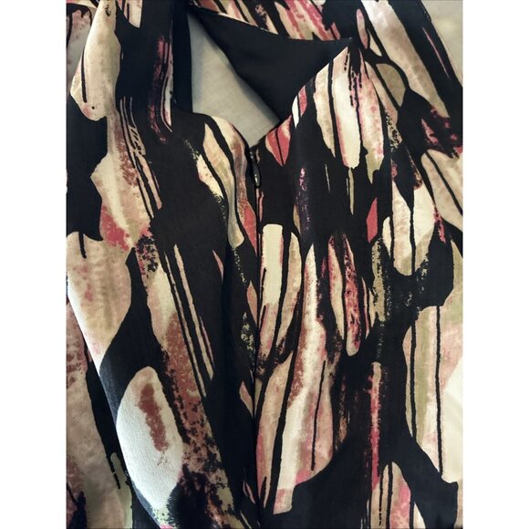 The Limited Womens Size 0 Halter Dress Black Multicolor Pleated Neckline - Picture 6 of 6